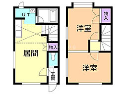 リアル日新B 2DKの間取図画像