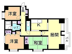 パレス王子 3LDKの間取図画像