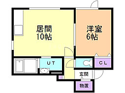 ロイヤルハイム拓勇西町A 1LDKの間取図画像
