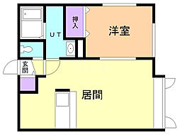 ロイヤルハイム沼ノ端B 1LDKの間取図画像