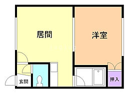 サンリットハイム 1LDKの間取図画像