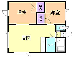 アインガーデン1 2LDKの間取図画像