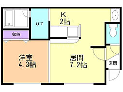 HeartwellHouse7 1DKの間取図画像