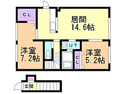 グレイス 2LDKの間取図画像