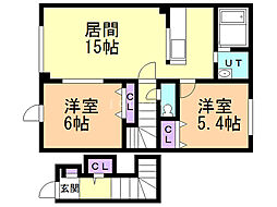 TR6 2LDKの間取図画像