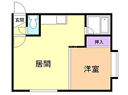 ファンタジー 1DKの間取図画像