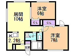 マグネット3 2LDKの間取図画像