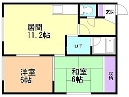 プルメージュ21 2LDKの間取図画像