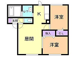 アトールハイム2 2LDKの間取図画像