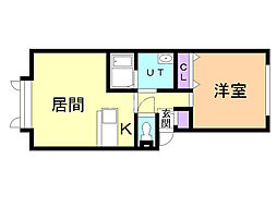ロイヤルハイム沼ノ端A 1LDKの間取図画像