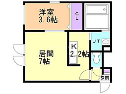 ステージ表町 1DKの間取図画像