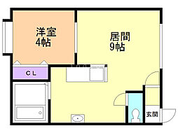 サバービア 1LDKの間取図画像