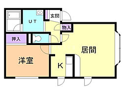 ライト・フル 1LDKの間取図画像