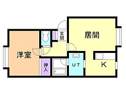 トーラス 1LDKの間取図画像