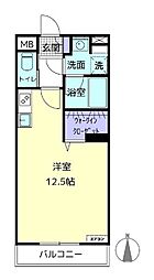 アライブ4 ワンルームの間取図画像