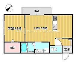 Dレジデンス東近江 3階1LDKの間取り