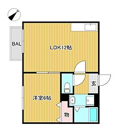 ポイントスクエア 1LDKの間取図画像