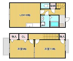 BelleShine 2階2LDKの間取り