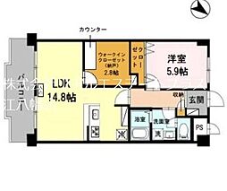 グリーンメゾン白鳥 1LDKの間取図画像