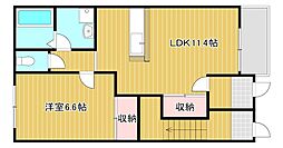 フィールドルミナス2 1LDKの間取図画像