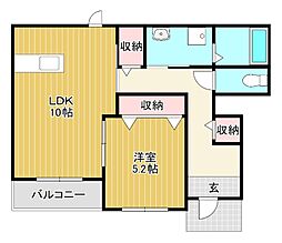ジュピターEX 1LDKの間取図画像