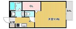 アルカンシェル・ディス 1Kの間取図画像