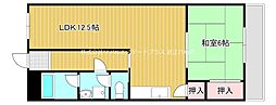 マンションサン・ミッシェル 1LDKの間取図画像