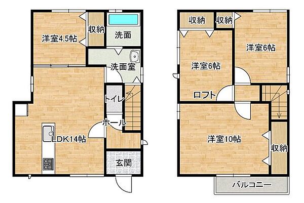【リフォーム後】間取りは4LDKです。