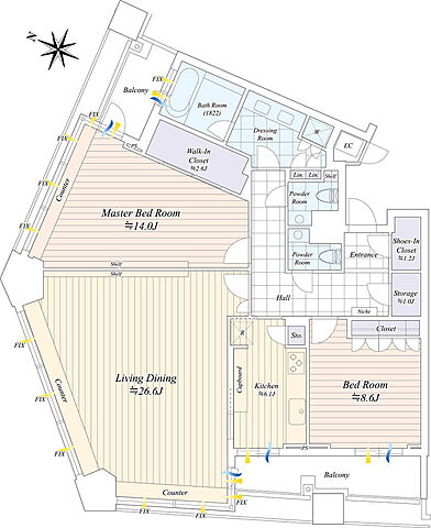 間取り パークコート赤坂ザ・タワー 40階/-