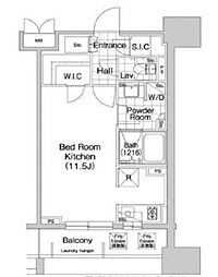エルスタンザ恵比寿 4階ワンルームの間取り