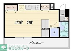 コモド西麻布 3階1Kの間取り