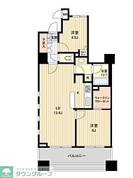 ＨＦ銀座レジデンスＥＡＳＴ 4階2LDKの間取り