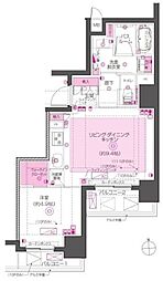 ZOOM東神田 10階1LDKの間取り