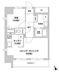 KANZE SHIBAURA RESIDENCE 9階1LDKの間取り