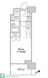 カナルフロント芝浦 2階ワンルームの間取り