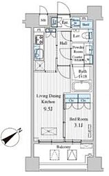 ＭＦＰＲコート赤坂見附 5階1LDKの間取り