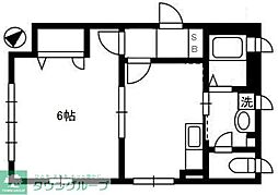 ビエナ赤坂 2階1DKの間取り