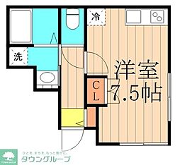JR総武線 新小岩駅 徒歩13分の賃貸アパート 1階ワンルームの間取り