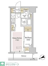 アーバネックス両国 6階1DKの間取り