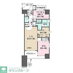 パークハウス新宿若松町 8階1SLDKの間取り