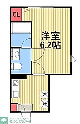 東京メトロ東西線 南砂町駅 徒歩6分の賃貸アパート 2階1Kの間取り