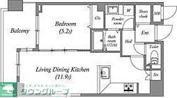 白金台アパートメント 4階1LDKの間取り