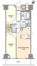 市谷台町坂フロント 5階1SLDKの間取り