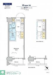 プラウドフラット月島アベニュー 7階1Kの間取り