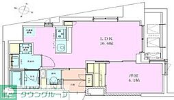 恵比寿レジデンス参番館 9階1LDKの間取り