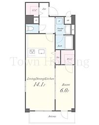 Monte　Luce（モンテルーチェ） 5階1LDKの間取り