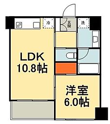 コスモグラシア人形町 5階1LDKの間取り