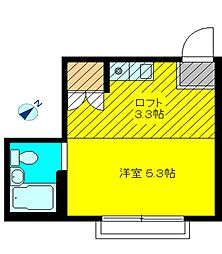 ペアパレス千川 ワンルームの間取図画像