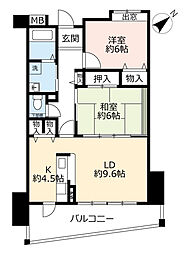 UR都市機構アーバニア有松駅前 2LDKの間取図画像