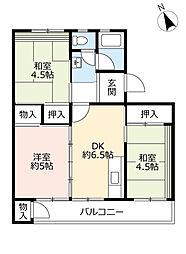 UR都市機構豊明団地53棟 3DKの間取図画像